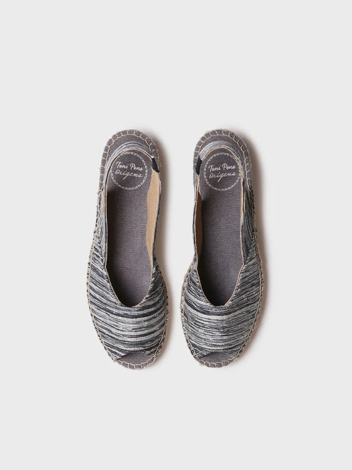 toni pons BERI-RG - Alpargata peep toe de mujer con cuña y tejido rayado | BERI-RG Precio de fábrica