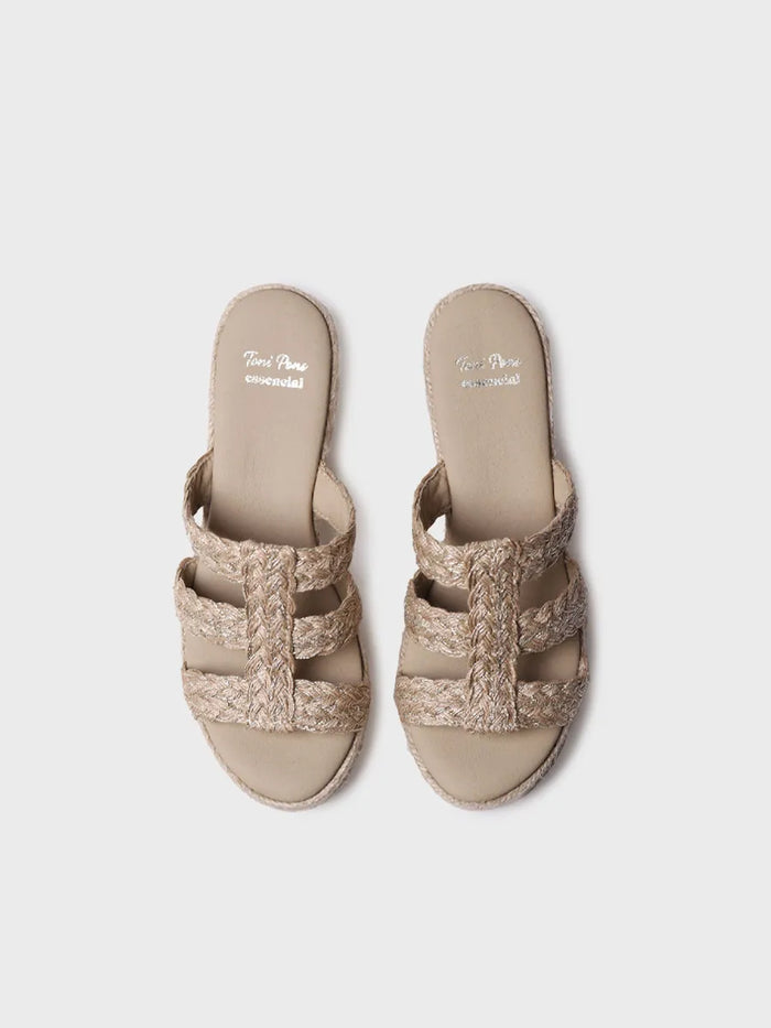 toni pons RENI-PH - Alpargata destalonada de mujer en yute trenzado con cuña | RENI-PH Oferta especial de fábrica