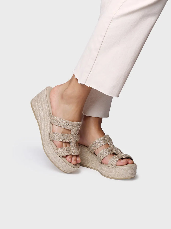 toni pons RENI-PH - Alpargata destalonada de mujer en yute trenzado con cuña | RENI-PH Oferta especial de fábrica