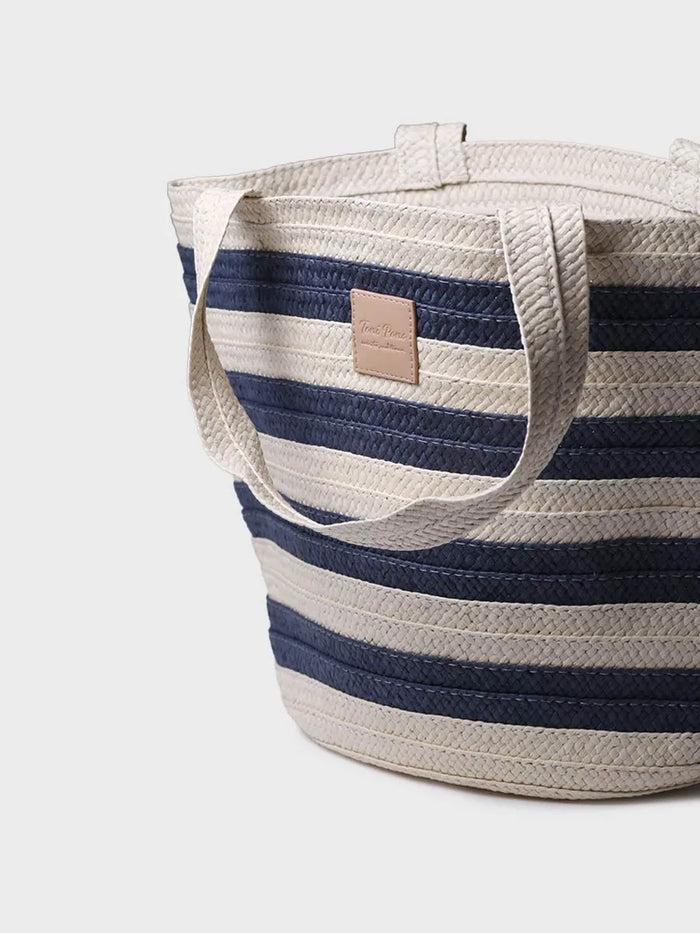 toni pons DESI - Bolso grande de mujer en rafia con rayas marineras | DESI Ventas relámpago