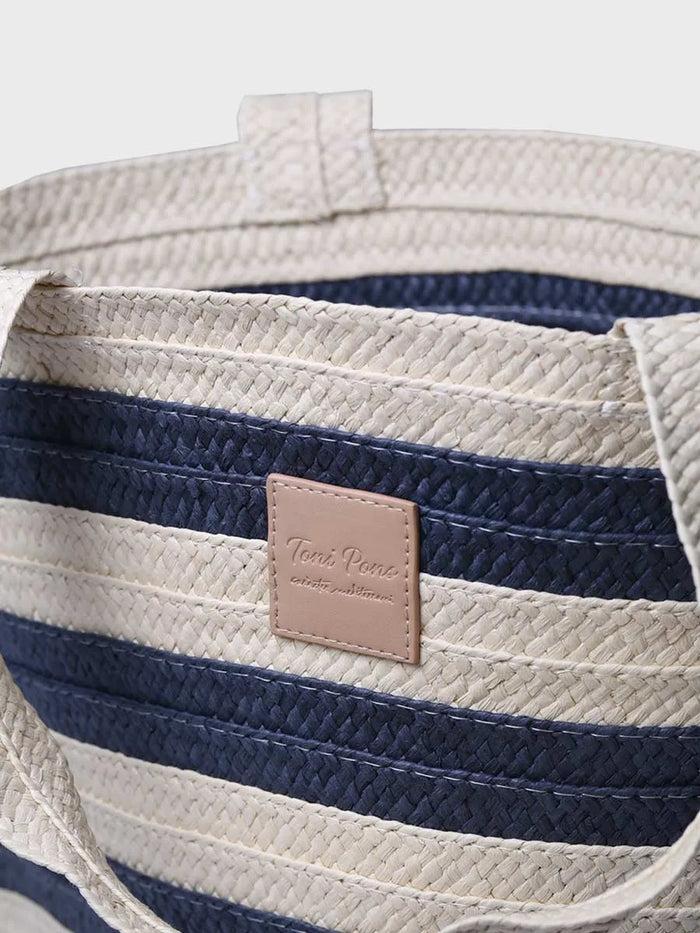 toni pons DESI - Bolso grande de mujer en rafia con rayas marineras | DESI Ventas relámpago