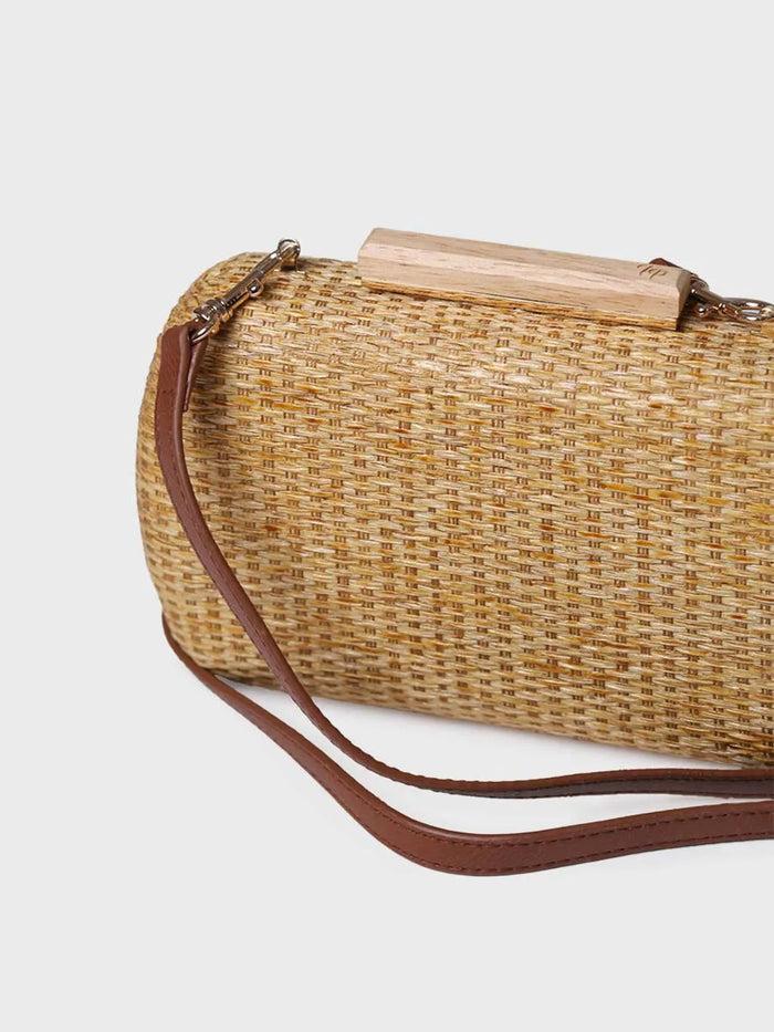 toni pons GAITA - Clutch de mujer en rafia con forro de satén | GAITA Liquidación