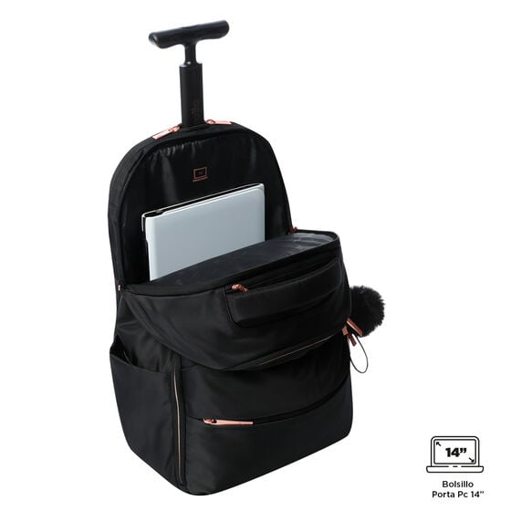 totto Mochila con ruedas Trolley - Black Ofertas especiales