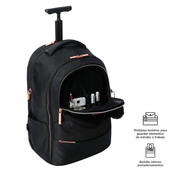 totto Mochila con ruedas Trolley - Black Ofertas especiales