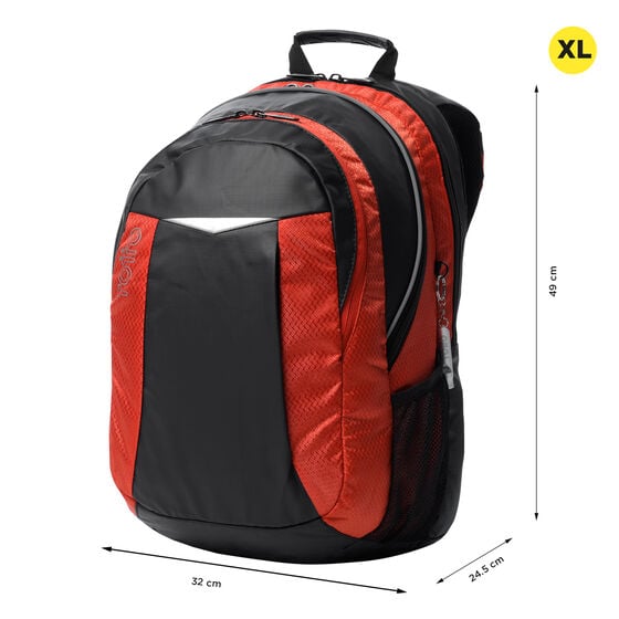 totto Mochila Teck - Negro/Rojo Última moda