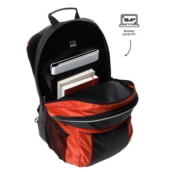 totto Mochila Teck - Negro/Rojo Última moda
