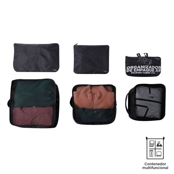 totto Organizador de viaje Packing Cube X6 - Negro Rebajas baratas