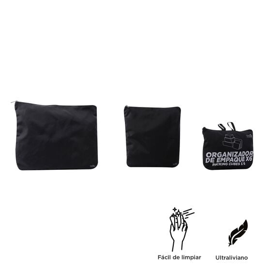 totto Organizador de viaje Packing Cube X6 - Negro Rebajas baratas