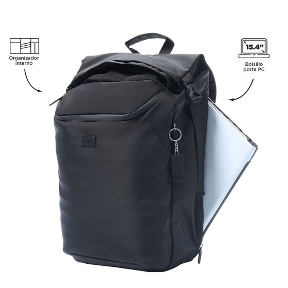 totto Mochila Chicago - Negro Rebajas de fin de temporada