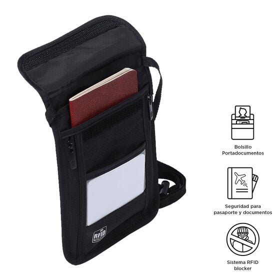 totto Porta Pasaporte Hang - Black Ventas relámpago