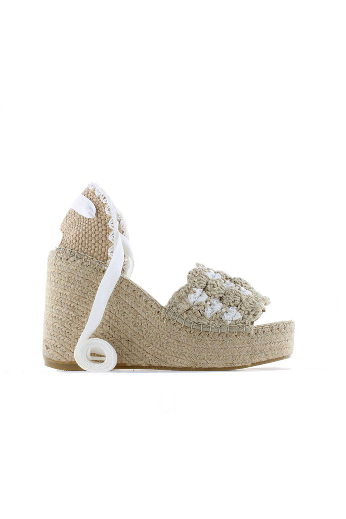 vidorreta Sandalia cintas ganchillo fluor blanco En oferta