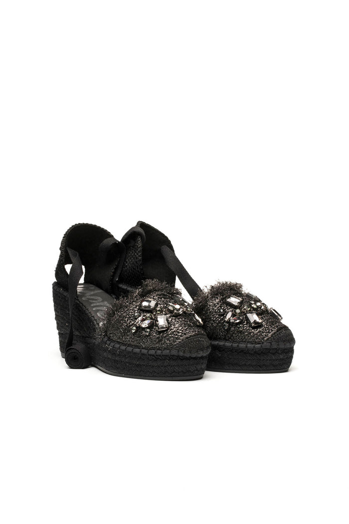 vidorreta Sandalia rafia cristal negro Tilo 5 Rebajas de fábrica