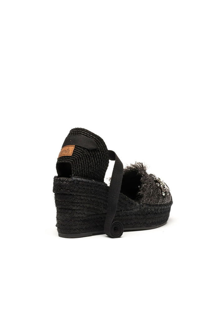 vidorreta Sandalia rafia cristal negro Tilo 5 Rebajas de fábrica