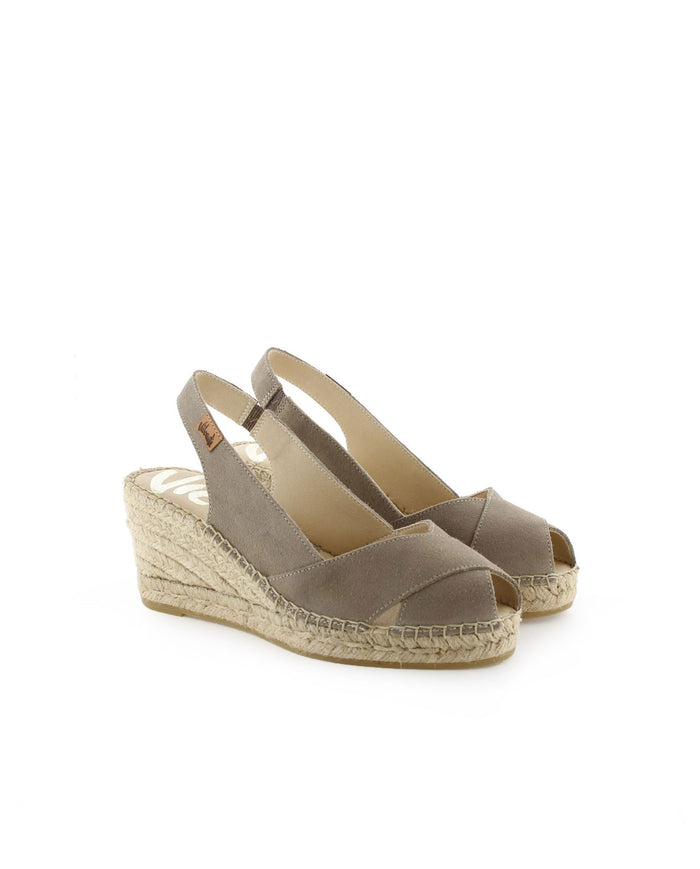 vidorreta Sandalia en serraje taupe Clavel Ventas relámpago