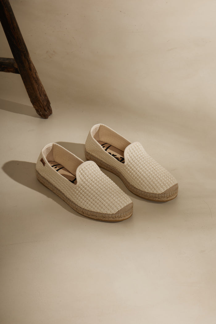 vidorreta Slipper rafia nudos crudo Borneo