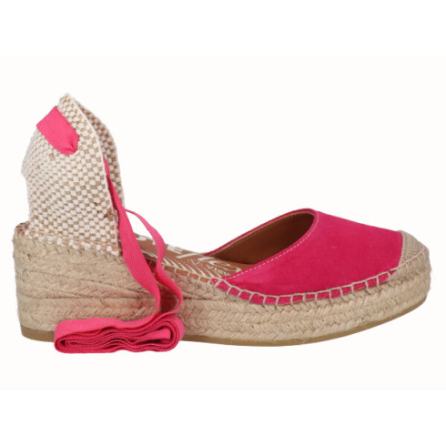 viguera Alpargata Cuña Media YuteFlex Cintas Fuxia