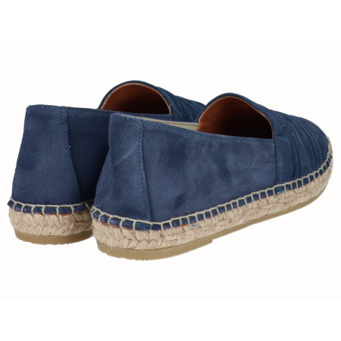 viguera Alpargata Plana Cásica Yute Piel Azul Última moda