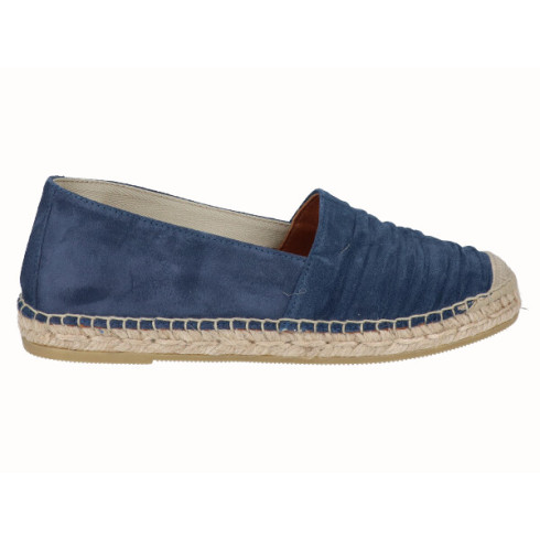 viguera Alpargata Plana Cásica Yute Piel Azul Última moda