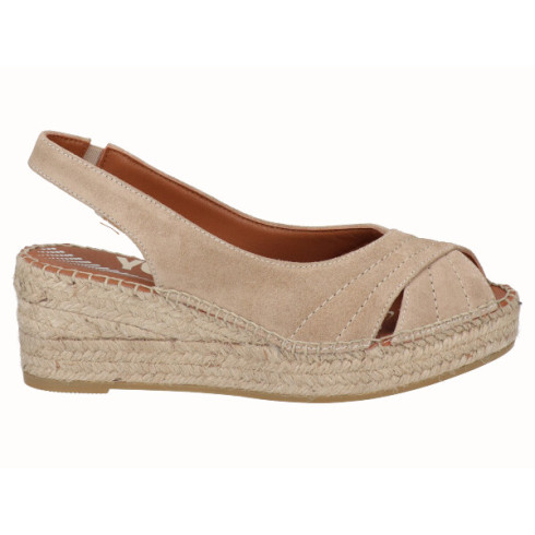 viguera Alpargata Peep Toes Cuña YuteFlex Beig