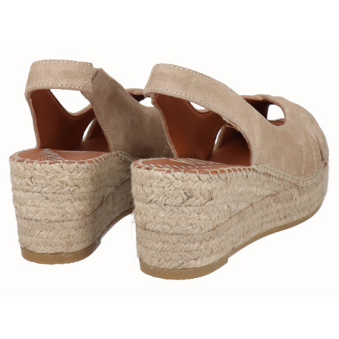 viguera Alpargata Peep Toes Cuña YuteFlex Beig Rebajas de fin de temporada