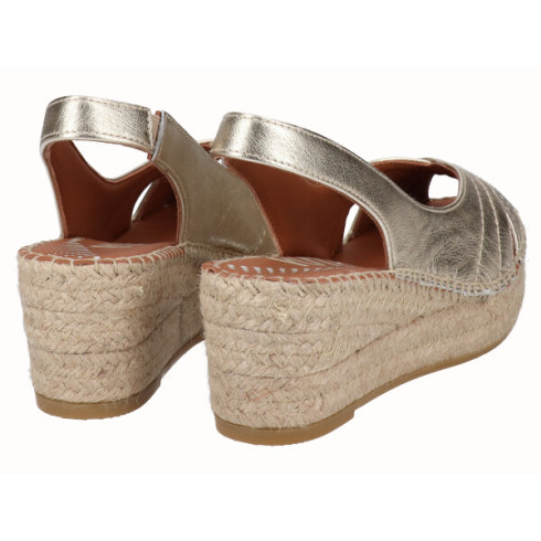 viguera Alpargata Peep Toes Cuña YuteFlex Oro En línea