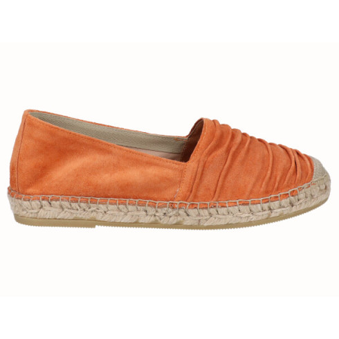 viguera Alpargata Plana Cásica Yute Piel Naranja