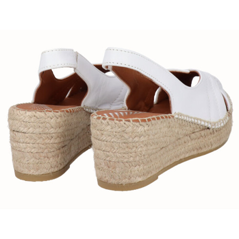 viguera Alpargata Peep Toes Cuña YuteFlex Blanco Outlet online