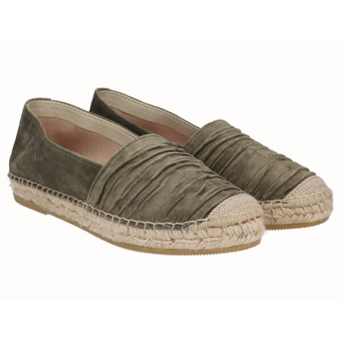 viguera Alpargata Plana Cásica Yute Piel Kaki Rebajas