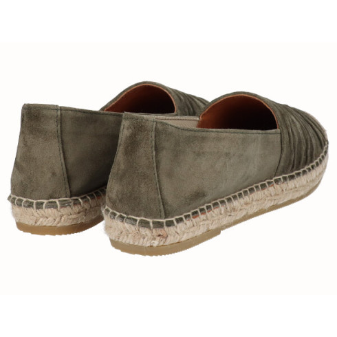 viguera Alpargata Plana Cásica Yute Piel Kaki Rebajas