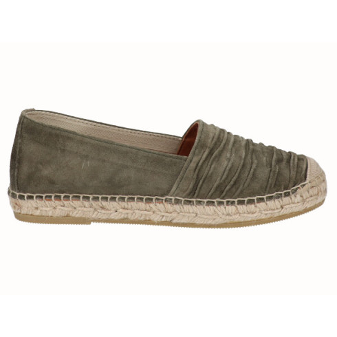 viguera Alpargata Plana Cásica Yute Piel Kaki Rebajas