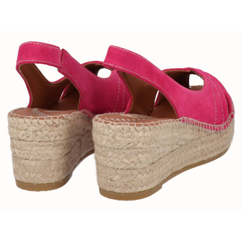 viguera Alpargata Peep Toes Cuña YuteFlex Fuxia Venta caliente