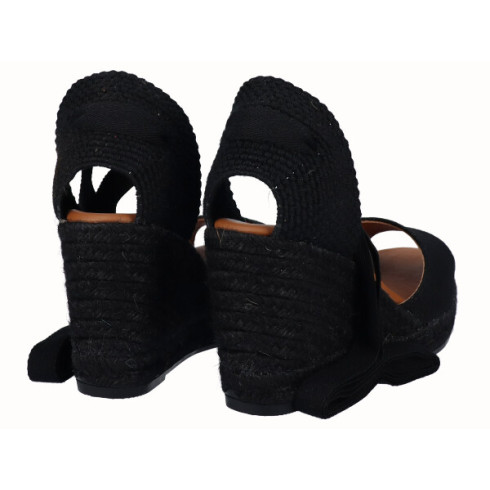viguera Alpargata Sandalia Cuña Alta Yute Negro Cintas Ventas relámpago