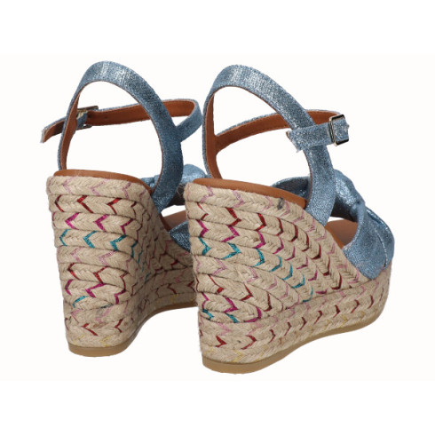 viguera Sandalia Cuña Alta Yute Fantasía Jeans Tienda