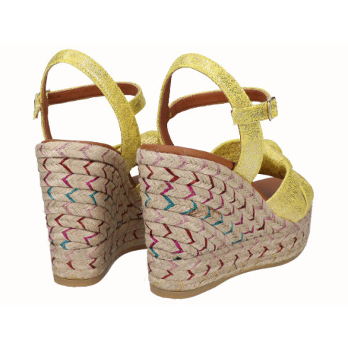 viguera Sandalia Cuña Alta Yute Fantasía Amarillo Mejor oferta