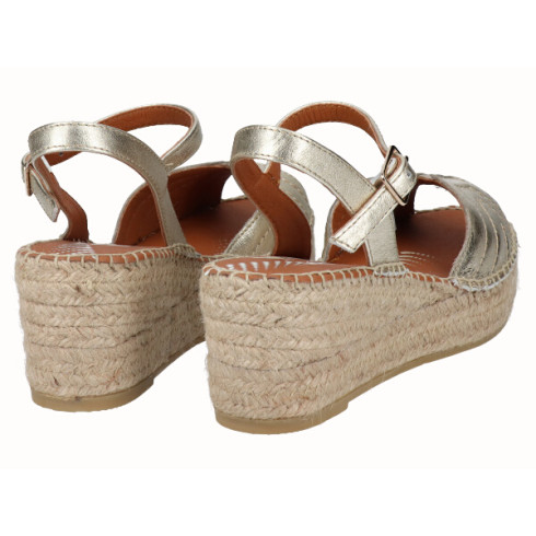 viguera Sandalia Cuña YuteFlex Oro Oferta especial