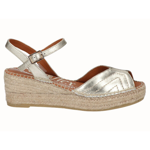 viguera Sandalia Cuña YuteFlex Oro Oferta especial