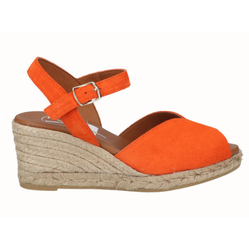 viguera Sandalia Cuña Media Yute Naranja