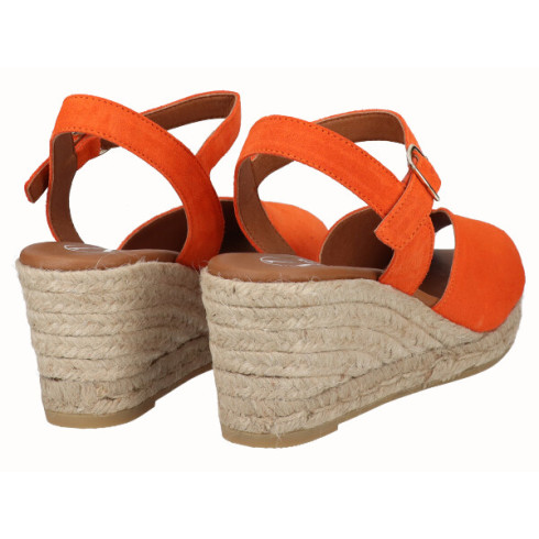viguera Sandalia Cuña Media Yute Naranja En oferta