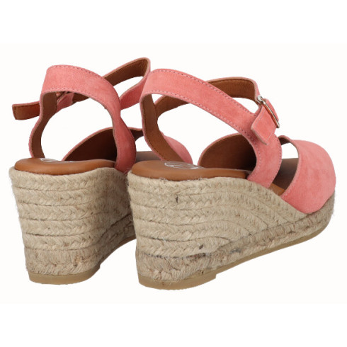 viguera Sandalia Cuña Media Yute Rosa Oferta exclusiva