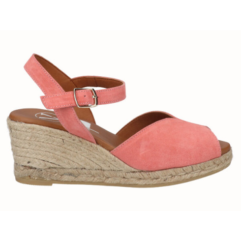 viguera Sandalia Cuña Media Yute Rosa Oferta exclusiva