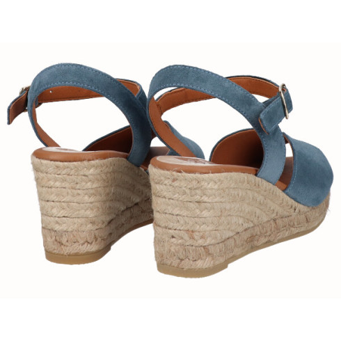 viguera Sandalia Cuña Media Yute Jeans Última moda
