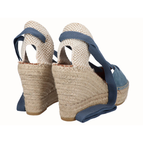 viguera Alpargata Peep Toes Cuña Yute Jeans Cintas Rebajas de fin de temporada