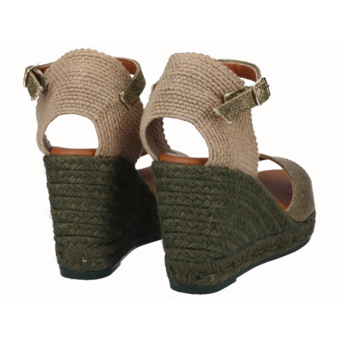 viguera Sandalia Yute Cuña Alta Kaki Ofertas