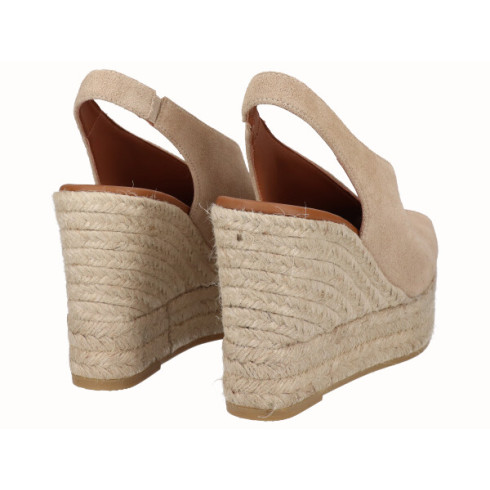 viguera Alpargata Peep Toes Cuña Alta Yute Beig Rebajas baratas