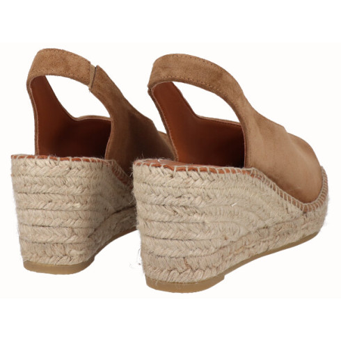 viguera Alpargata Peep Toes Cuña Media Cuero Ventas relámpago