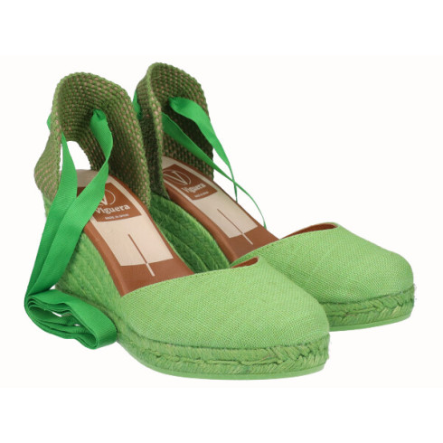 viguera Alpargata Cuña Alta Yute Pistacho Cintas Rebajas online