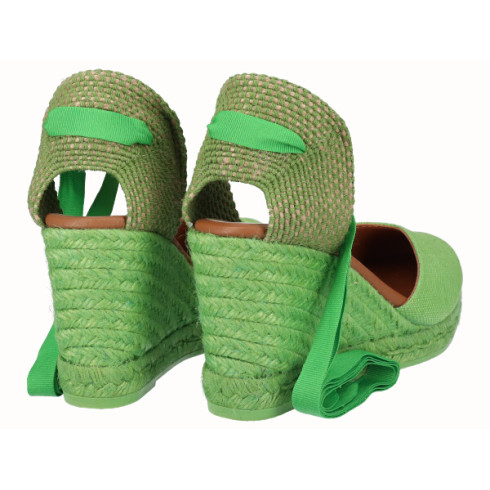 viguera Alpargata Cuña Alta Yute Pistacho Cintas Rebajas online