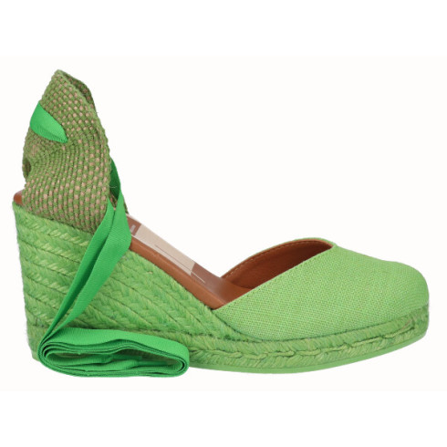 viguera Alpargata Cuña Alta Yute Pistacho Cintas Rebajas online