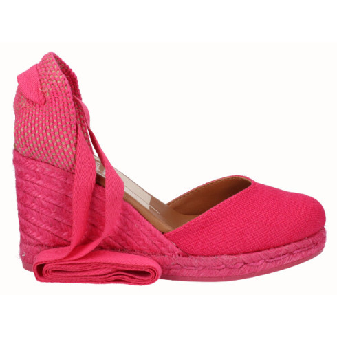viguera Alpargata Cuña Alta Yute Fuxia Cintas