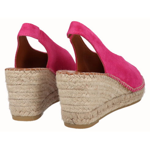 viguera Alpargata Peep Toes Cuña Media Fuxia Últimos 2 días